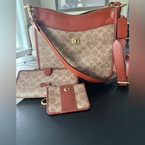 Coach Signature Coated Canvas/ Leather Bag